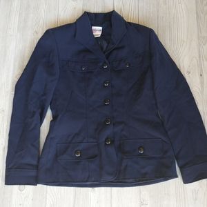 Vintage Women’s Size 6 Navy Blazer Coat Suit Jacket Cool Buttons!